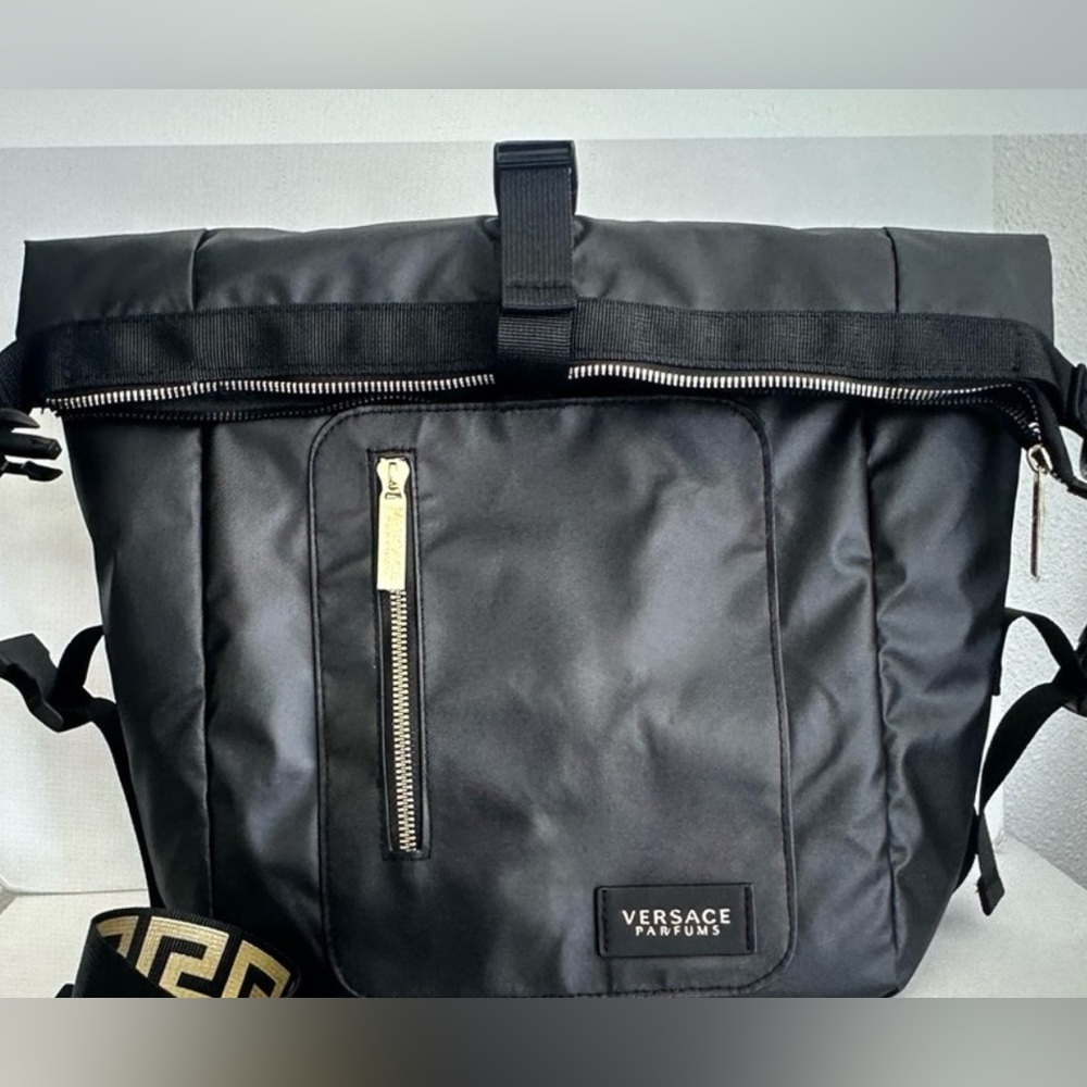 Versace Parfumes black Rider Backpack knapsack fenti - Picture 8 of 11